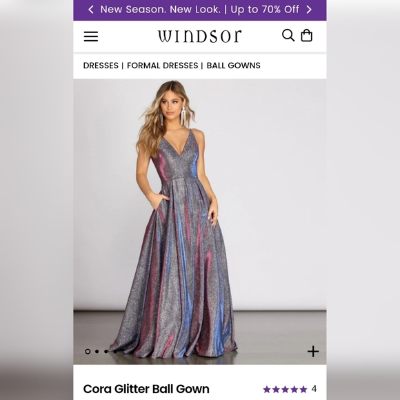 Cora Glitter Ball Gown - Picture 5 of 6